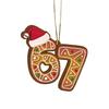 Christmas 67 Acrylic Ornament Six Seven Gingerbread Ornaments Funny 67 Meme Xmas Tree Decorations for Holiday Party Decor
