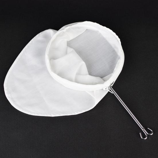 Tea Filter Bag Ultra Fine Mesh Steel Ring Long Handle Reusable Cheesecloth Tea Nut