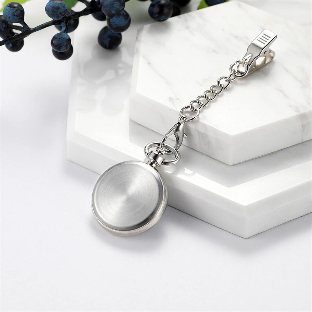Lancardo Watch Nurse Short Chain Watch Analog Pocket Watch Clip Amazon Keychain Watch Waterproof Nurse Watch Pulse Measurement Scale Pocket Watch