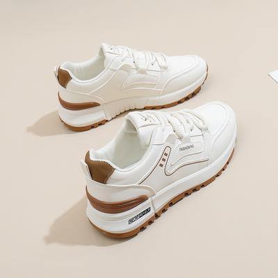 Ins корейская версия новой женской обуви для пап 2025 года, весна, студенческие беговые спортивные туфли на толстой подошве, увеличивающие рост, повседневная обувь для женщин A03