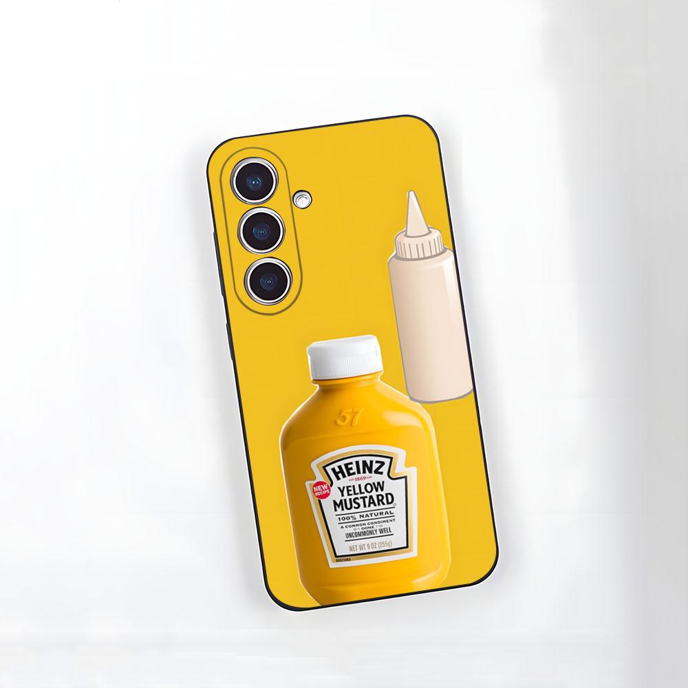 Чехол для телефона H-Heinz Томатный Кетчуп Горчица Для Samsung S26 S25 S24 FE S23 S22 S21 Plus S20 Ultra Note20Ultra Черный Мягкий Чехол