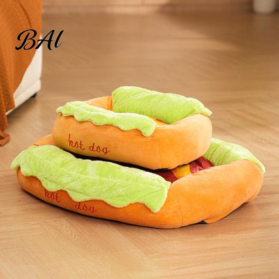Washable Cat Nest Hot Dog Pet Bed, Removable Mat, Cozy Plush Playful Animal Bed Cute for Small Dogs Cats Indoor Use Cover