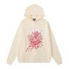 Spider Web Print Hooded Sweatshirt Set Men Women Loose Fit Cotton Fleece Streetwear Winter Outfit