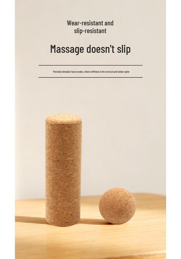 Detachable Cork Yoga Block & Fine Grain Fascia Ball Set for Relaxation and Massage