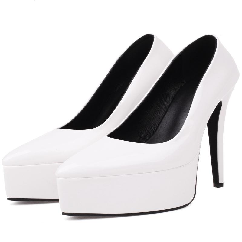 Platform Women's High Heels Pumps Shoes Elegant 2025 Black White Pink Heeled Dance Party Wedding Office Shoes Ladies Large Size