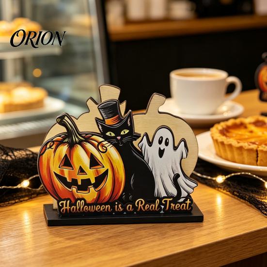 BOO Орнамент для хранения букв Хэллоуин Деревянный держатель для салфеток, Милый пастельный тыква-призрак Черный кот Настольный диспенсер для салфеток, Водонепроницаемый настольный