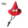 Adjustable Pet Wizard Hat Cat Pointed Christmas Hat, with Bow, Cute Festive Costume Accessories Witch for Small to Medium Cats, Holiday Party