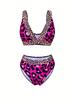 Cross-border Split Swimsuit Two-piece Leopard Print Bikini European and American Foreign Trade Swimwear Factory Supply Wholesale