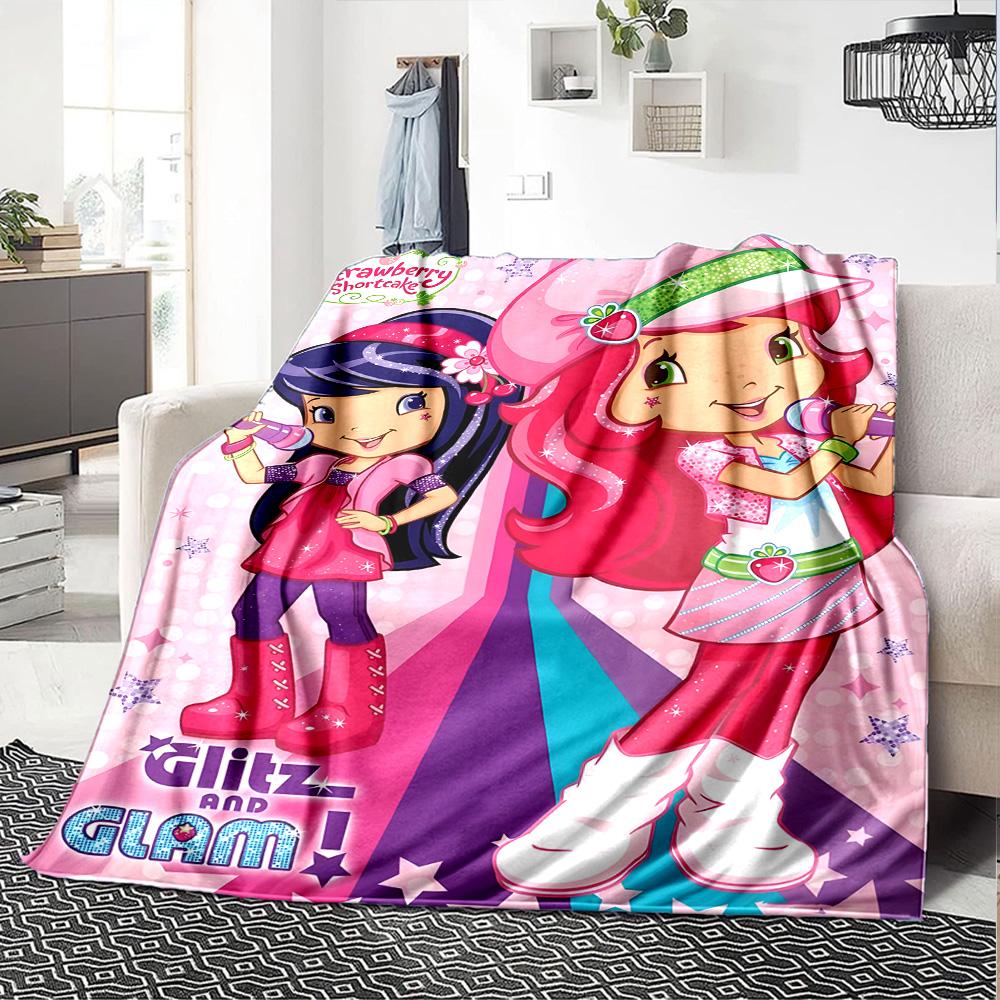 1pc Princess Strawberry6 Blanket, Gift, for Men and Women, Soft Blanket, Good for Sofa Bed Couch Travel, Lightweight Flannel Blanket