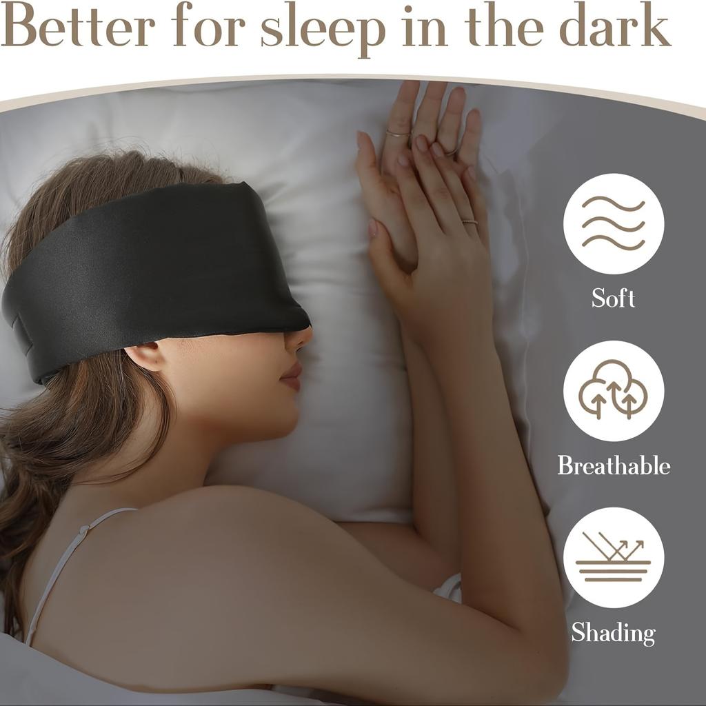 Silk Sleep Mask Full Eye Coverage Adjustable Breathable Skin-Friendly Light Blocking For Restful Sleep Comfort