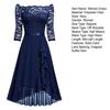 Sexy Gown Dress Off Shoulder Waist-Hugging Midi Dress Lace Splicing Half Sleeve Irregular Ruffle Hem Chiffon Dress