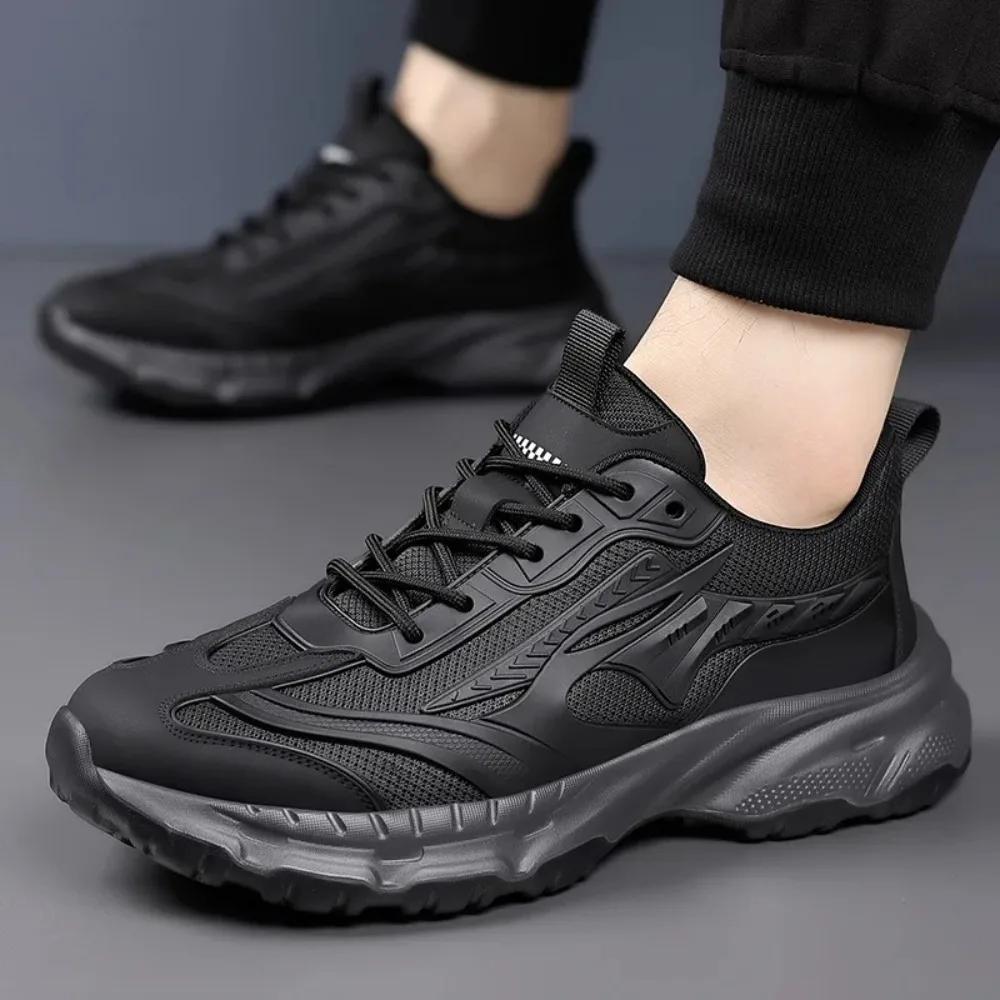 Летние Новые Сетчатые Спортивные Кроссовки для Подростков Толстая Подошва Дышащие Повседневные Модные Молодежные Удобные Кроссовки с Увеличением Роста Кроссовки для Бега