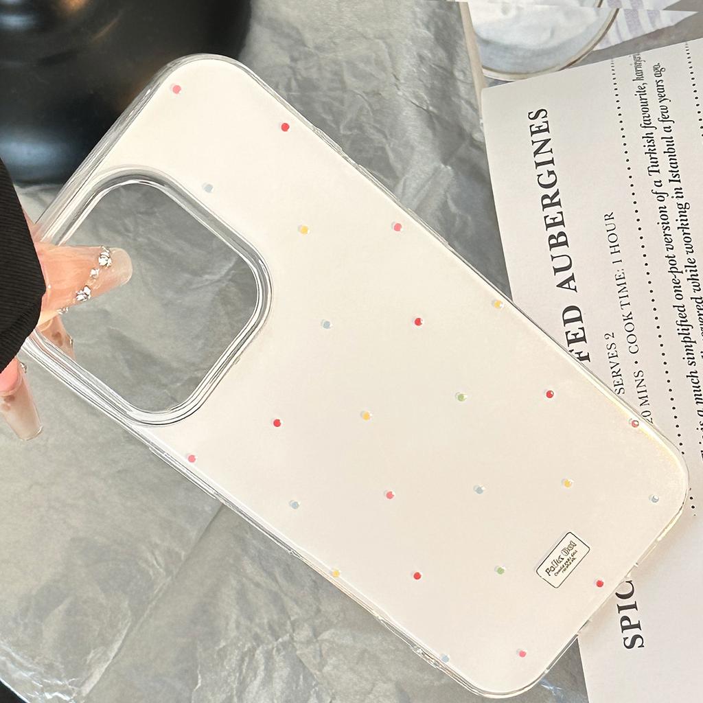 Корейский ins стиль цветной горошек подходит для чехла на телефон Apple 16 17pro max нишевый iphone15 противоударный 11