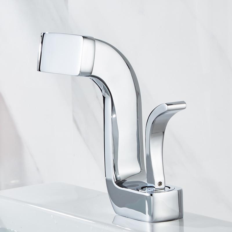 Brushed Gold Basin Faucets Modern Black Gold Bathroom Mixer Tap Brass Washbasin Faucet  Hot and Cold Elegant Crane For Bathroom