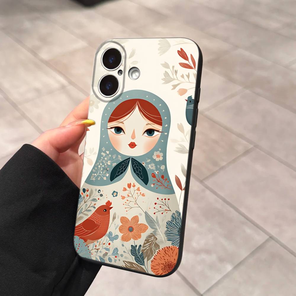 Классическая матрешка Чехол для телефона Для iPhone 14 Plus 13 Mini 11 16 15 17 Pro Max Защита Ударопрочный
