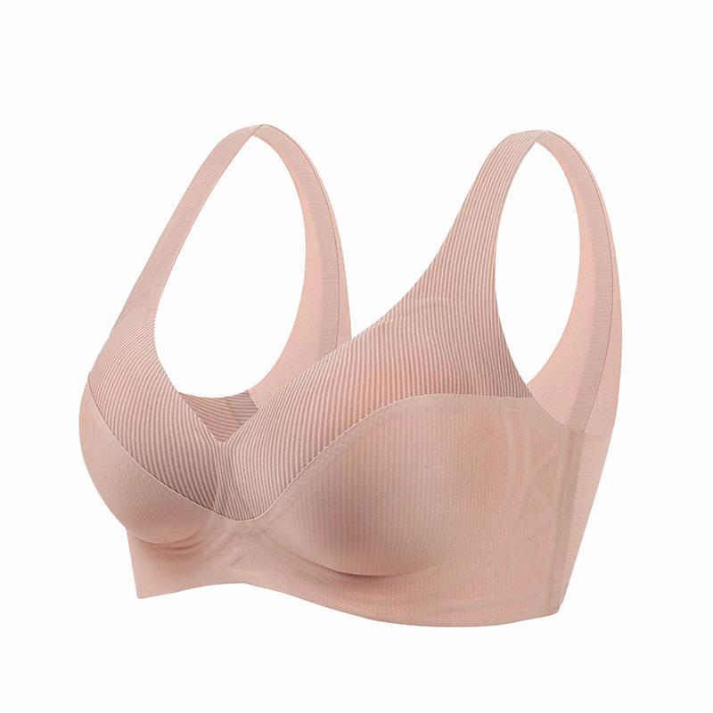 One-piece Non-marking Underwear for Women with Gathered and Fixed Cups with Soft Support and No Steel Ring Bra