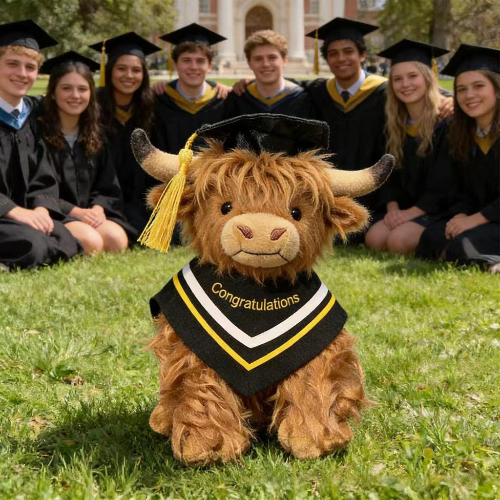 Плюшевая игрушка Шотландская высокогорная корова - Длинношерстная детская подарочная кукла