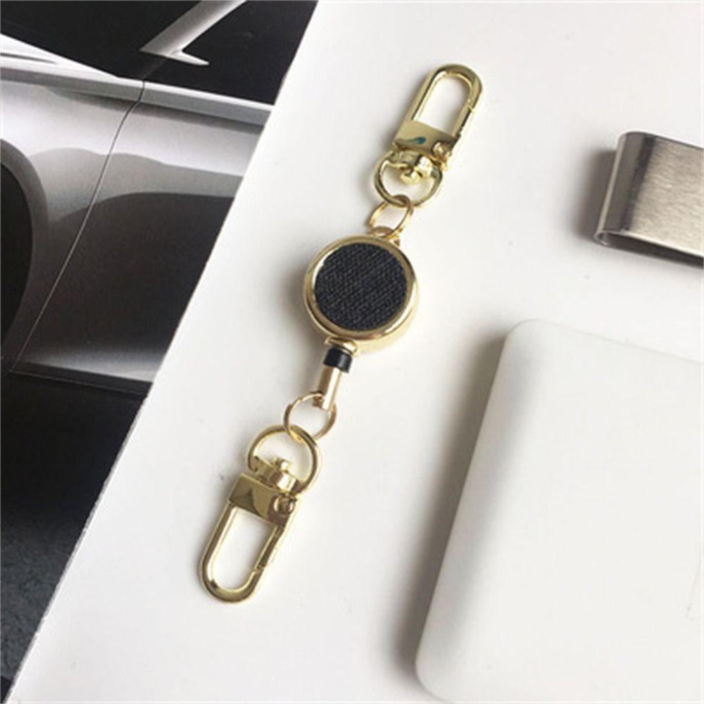 Extendable Retractable Badge Reel Pull Keyring Easy Pull Buckle ID Lanyard Key Ring Name Tag Elastic Metal Badge Holder