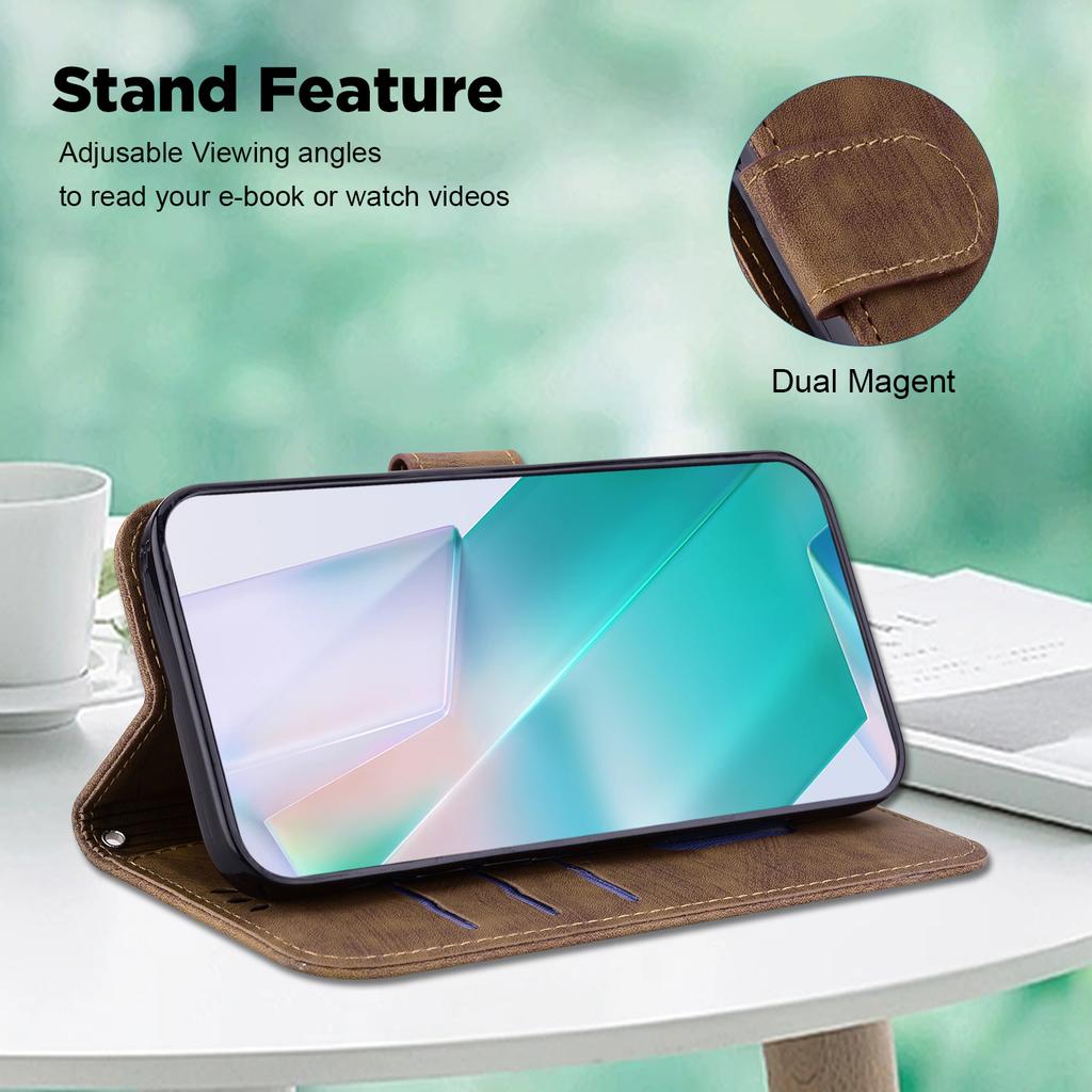 Чехол из кожи тигра в стиле ретро для Infinix Hot50i/Hot50/Smart 8/Zero30 с подставкой, отделениями для карт, книжкой-чехлом для Infinix Note 30 30i 20i 20S