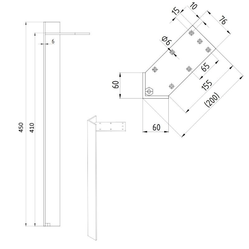 ANGLE leg 45 BLACK