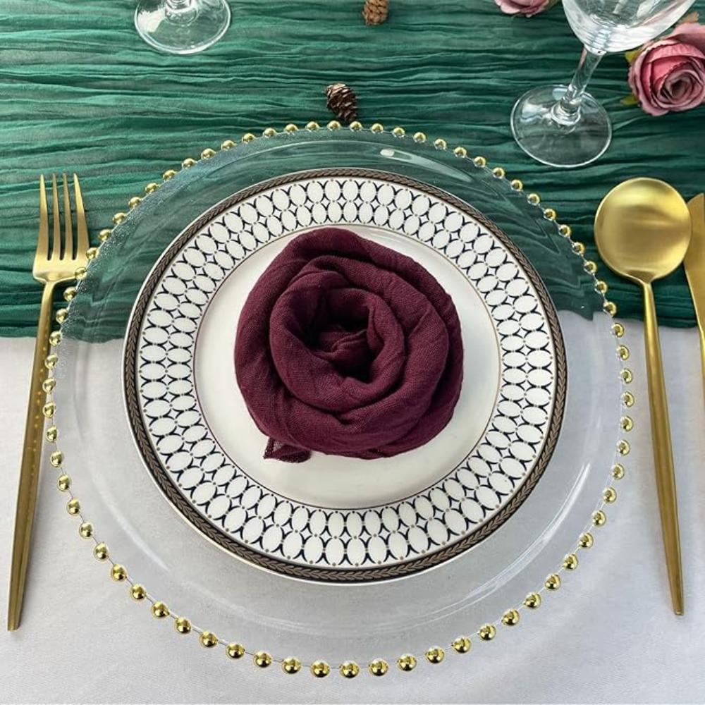 6 шт. марлевых салфеток, салфетки для ужина, мягкие салфетки в стиле бохо, деревенские мятые салфетки из сырной ткани оптом для декора свадебной вечеринки