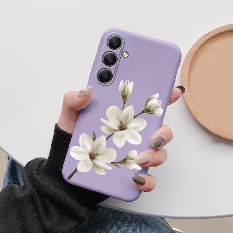Мягкий силиконовый чехол с квадратным цветком для Xiaomi Redmi Note 13 Pro 13C 14 Samsung A35 A55 M35 S24 Huawei Honor 200 iPhone Camera Защитный противоударный чехол