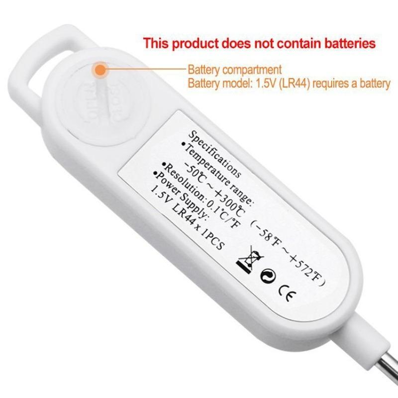 Food Thermometer, Digital Probe for Measuring Water Temperature and Oil Temperature, Thermometer for Baking, Barbecue, Grilled Meat, and Milk