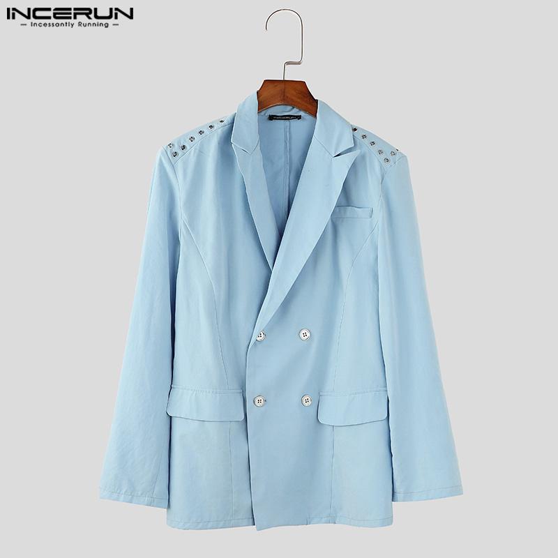 INCERUN Мужские свободные тонкие пиджаки с воротником-лацканом и длинным рукавом