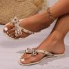 Fashion Women's Flat Shoes Summer New Fashion Round Head Clip Toe Rivet Soft Sole Anti-slip Wear-resistant Slippers
