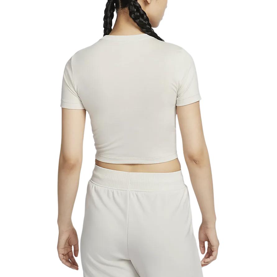 Nike Спортивная одежда Essentials Slim Fit Soft Knit Short Sleeve T Shirt Women Tops Light-Red Wood-Brown FB2874-105