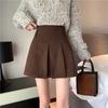 Corduroy Skirt Spring and Autumn High Waist Slimming Design Pleated Skirt  A Word Short dress Women