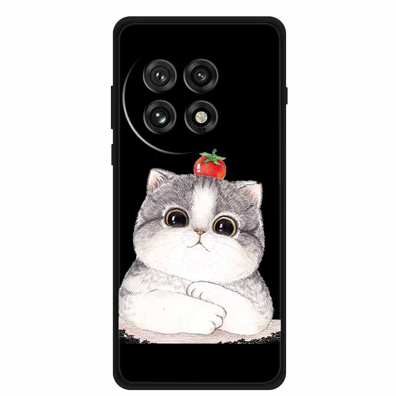 Черный силиконовый чехол для OnePlus 13 5G Чехол Мультяшный кот Мягкая задняя крышка для OnePlus Ace5 5G Ace 5 Pro 13R Чехол для телефона Оболочка Coque