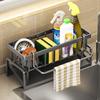 Kitchen Stainless Steel Sink Drain Rack Sponge Holder Faucet Storage Soap Drainer Towel Rack Shelf Organizer Accessories
