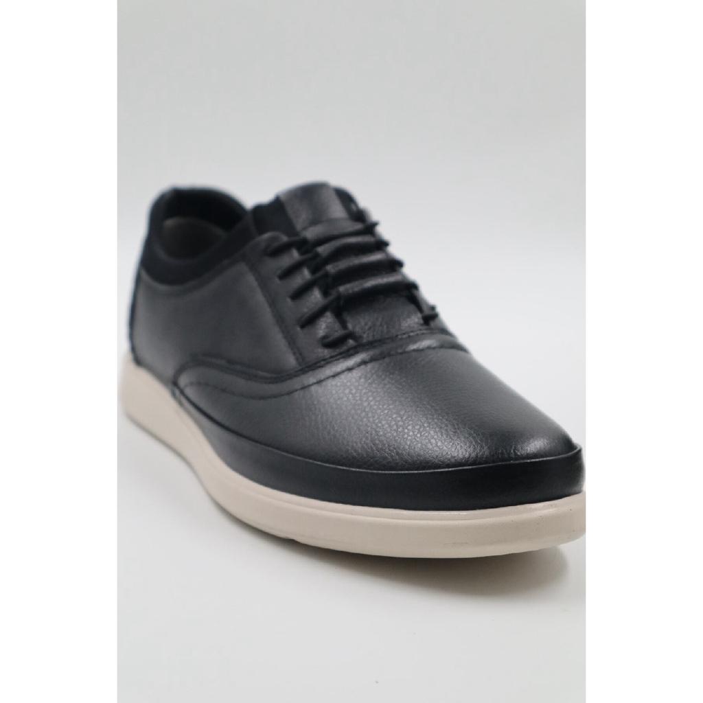 Мужская ультра удобная легкая сезонная черная повседневная обувь из натуральной кожи с внутренней и наружной отделкой