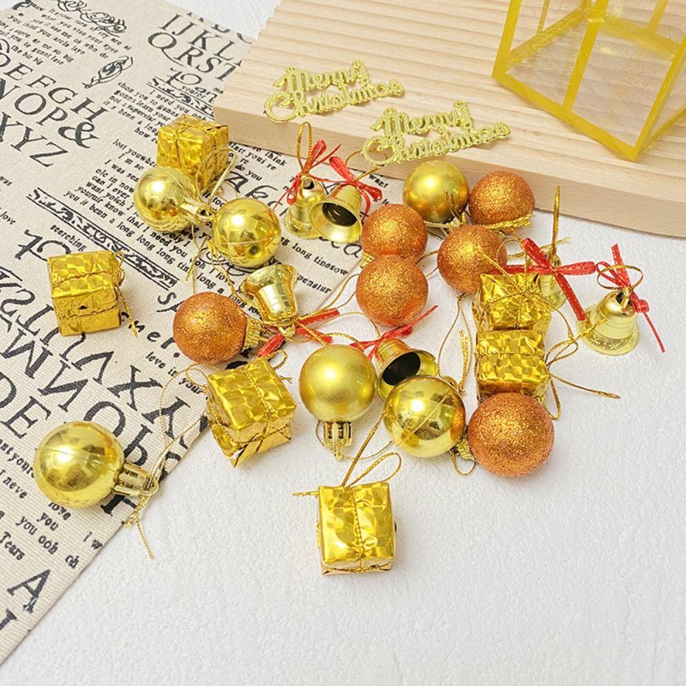26/32PCS Mixed Pattern Christmas Hanging Decoration Xmas Ball Bell Drop Ornaments Party Supplies