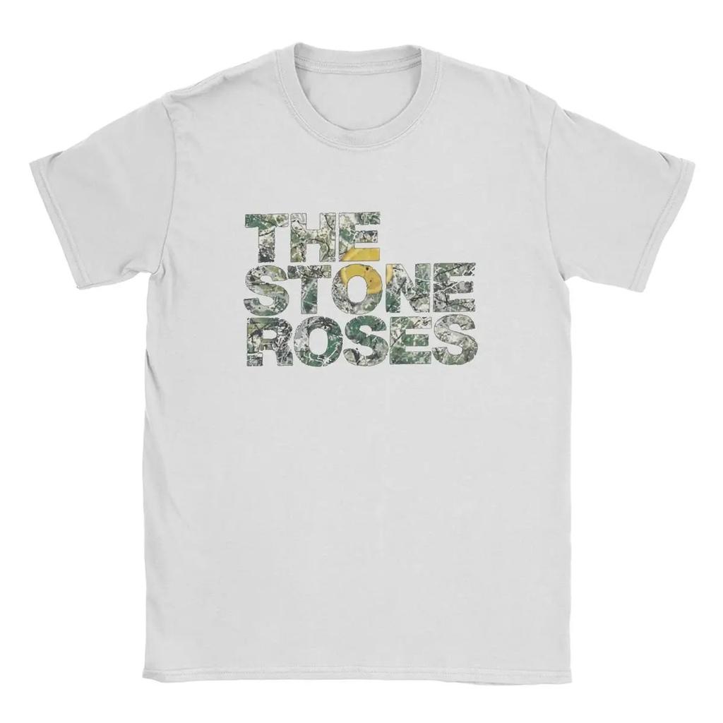 The Stone Roses Logo T Shirts for Unisex Pure Cotton Funny TShirt Round Neck Christmas Tour Tee Shirt Short Sleeve Clothing Summer