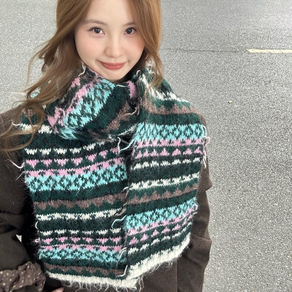 Women Soft Solid Color Scarf Warm Thick Plush Shawl Casual Autumn Winter Fashion Neck Scarf For Daily Outdoor