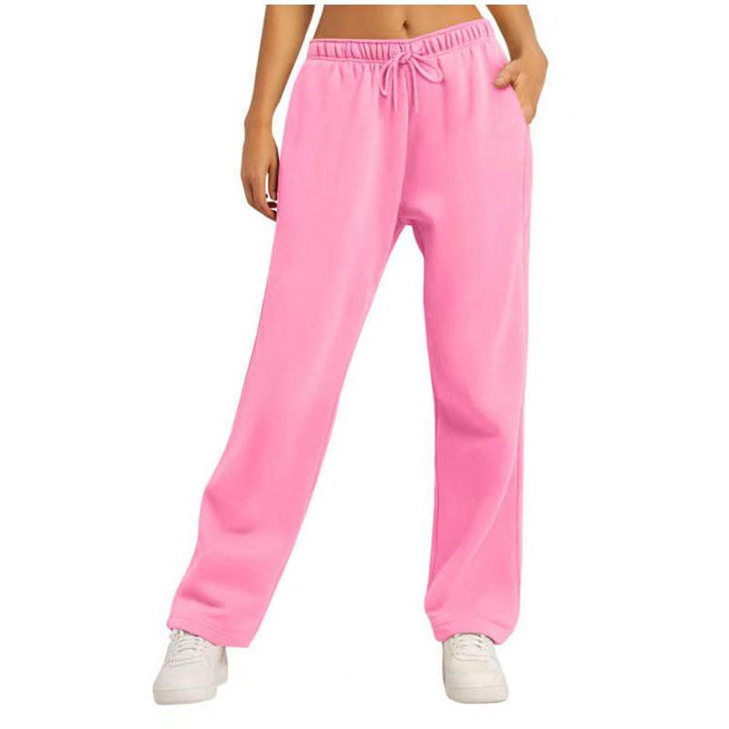 Женские широкие брюки, спортивные штаны, дорожные брюки, для тренировок, высокая талия, универсальные джоггеры, прямые брюки