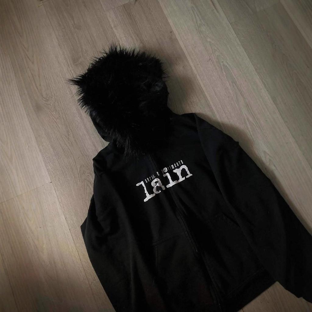 BeatStreet Y2K Ретро Свободный Кардиган на Молнии с Меховым Воротником Худи Осенний Повседневный Дизайн Тонкий Повседневный Пальто