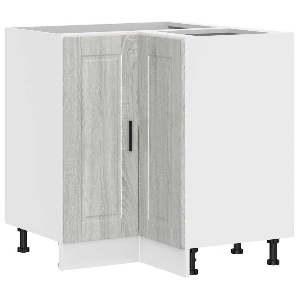 Porto Corner Kitchen Base Cabinet Gray Sonoma Wood Based Material