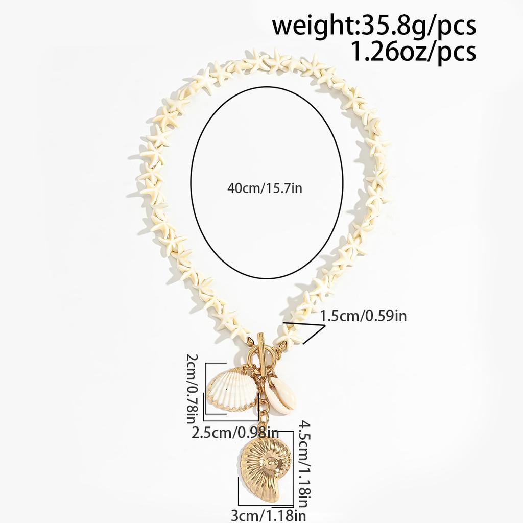 Пляжный отдых ракушка ключица цепочка ожерелья ювелирные изделия 2024 новый звезда чокер ожерелье для женщин жемчужные вечеринки праздничные аксессуары