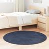 VidaXL Shaggy Rug with Long Pile Navy Blue 120x120 Cm Polyester, Carpet, Bedroom Rug, Modern Rug, Living Room Rug, 4102907