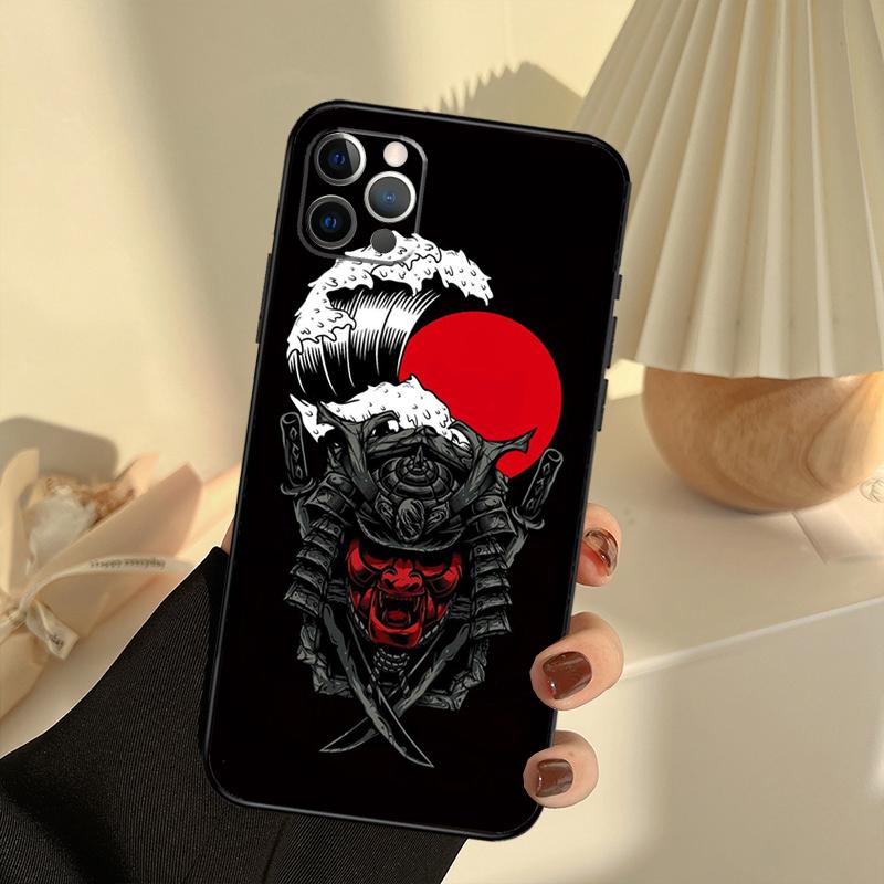 Чехол для телефона с маской Они самурая Для iPhone 13 16 15 11 12 14 17 Pro Max 12 mini 15 16 Plus 16e 17 Air Cover Funda