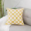 Home Decor Embroidered Cushion Cover Yellow Ginger/White Geometric Floral Canvas Cotton Square Embroidery Pillow Cover 45X45Cm
