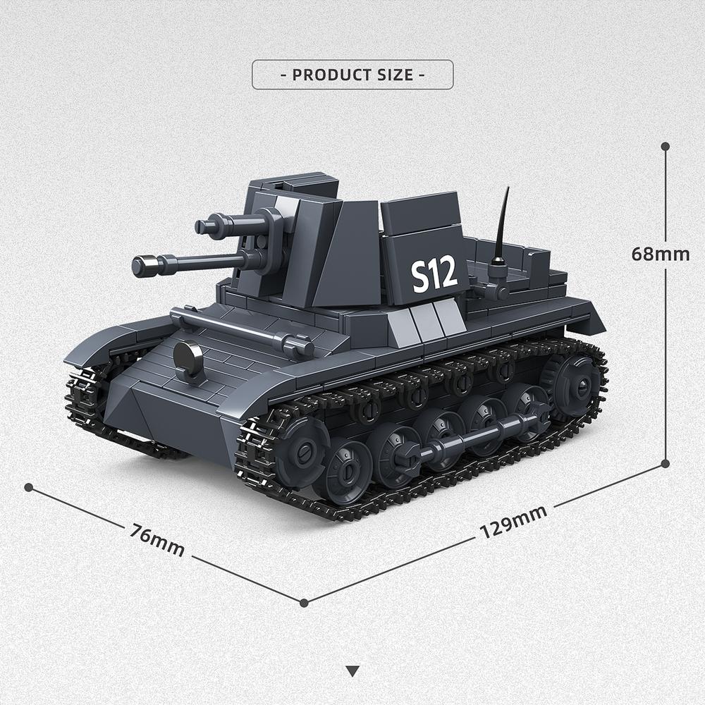 Танк №1 Строительные блоки panzerjager I Модель Набор строительных блоков Игрушка для сборки Детали Кирпичная игрушка Набор строительных блоков