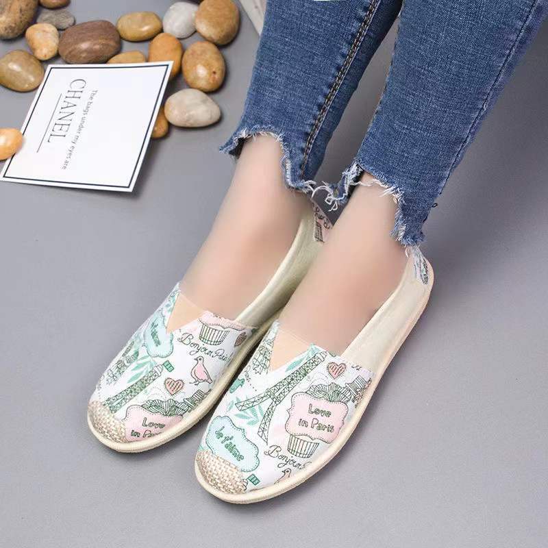 22 женские туфли повседневная мода парусиновые туфли с плоским дном дышащие старые пекинские тканевые туфли женская обувь материнская обувь низкие производители