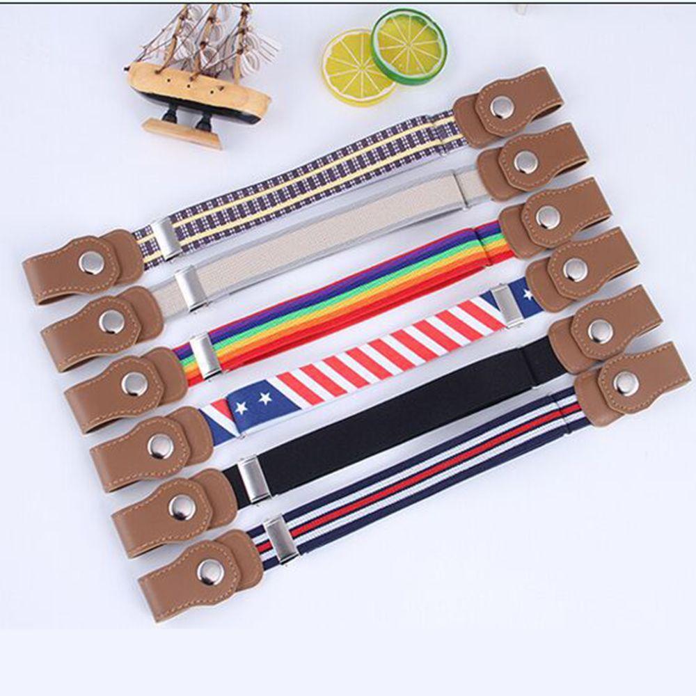 Модный регулируемый простой в использовании холщовый пояс детский эластичный ремень пряжка эластичные ремни пояс