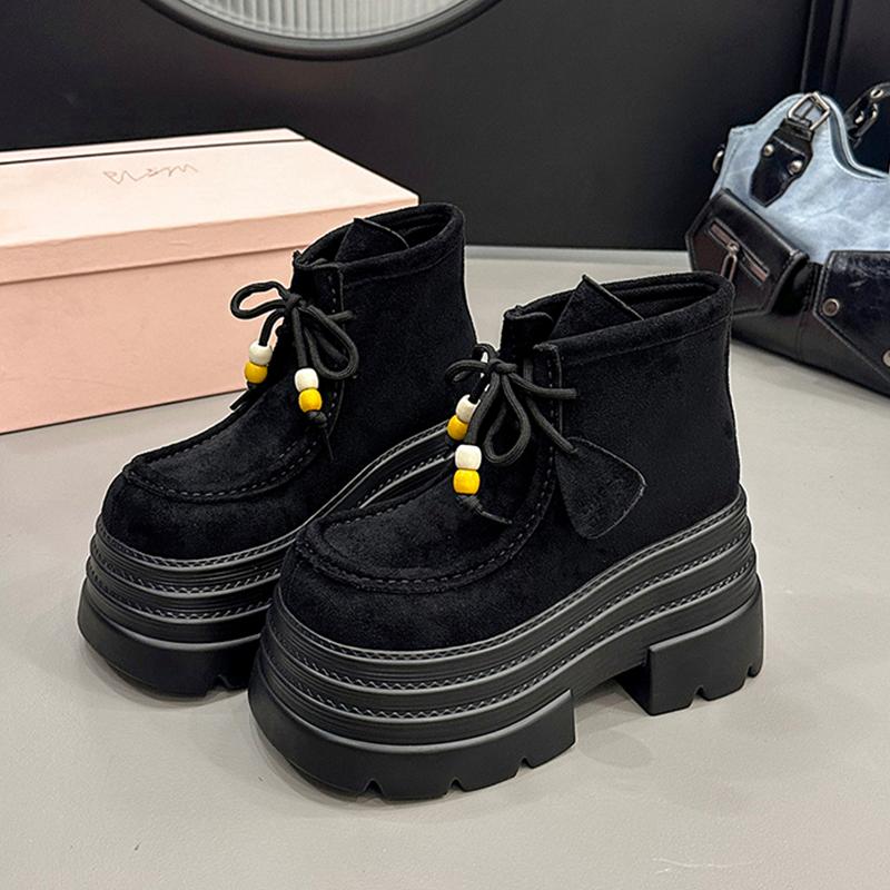 Платформенные ботильоны женские туфли на высоком каблуке дизайнерские шнурованные обувь модные зимние короткие женские ботинки новый тренд спорт mujer botas