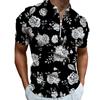 New Flowers Men Romantic Date Casual Party Short Sleeve T-shirt POLO