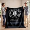 A Central Spearhead with Crossed Arrows, Surrounded by Text and a Circular Frame. for All Seasons Blanket Lunch Break Throw Gift